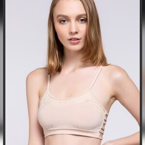 Pol Strapping Detail Bralette Halter Top, New. S, M, L